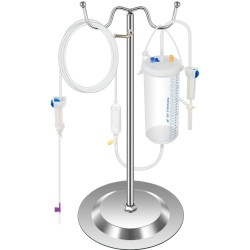 Intravenoosinen harjoitusvarsi PVC 55 cm tumma iho opetuskäyttöön säädettävällä metallitelineellä