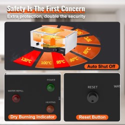 Sähköinen bain marie ruoanlämmitin ruostumattomasta teräksestä 3 kpl 8 qt ruokapataa