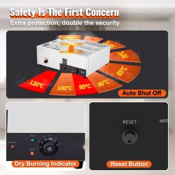 Sähköinen pöytämallinen ruokalämmitin kuusi teräskattilaa ruostumaton teräs vesikylpy buffettikäyttöön