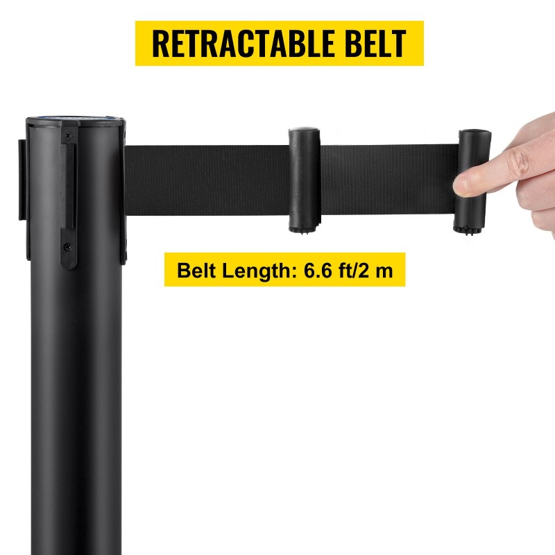 Jononohjaustolpusetti 4 kpl ruostumaton teräs ja rauta 90cm musta 2m nauha betonijalusta