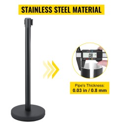 Jonotus- ja kulunohjaustolppasetti 6 kpl teräsrunko 90 cm 2 m punainen nauha