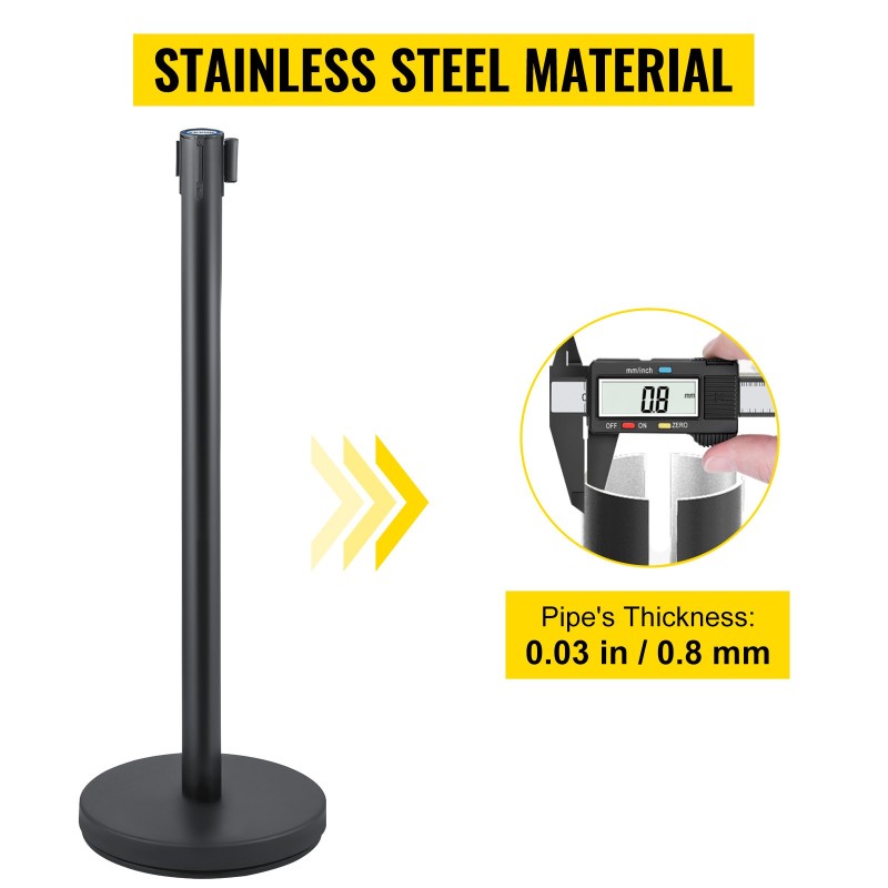 Jonotus- ja kulunohjaustolppasetti 6 kpl teräsrunko 90 cm 2 m punainen nauha