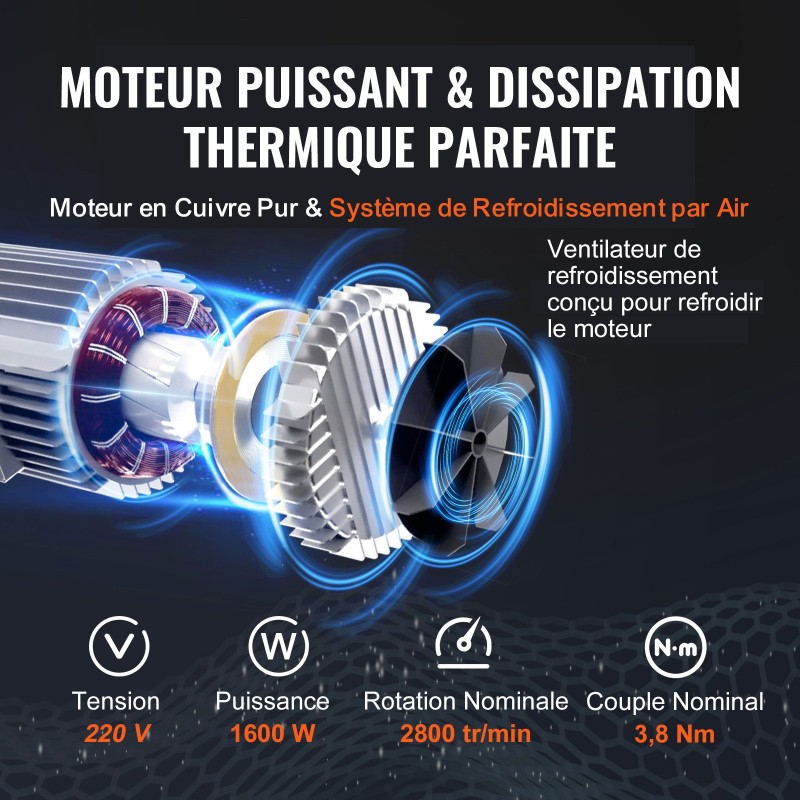 Sähköinen köysinostin 998 kg 1600W 220V puhtaan kuparin moottori 12 m teräsvaijeri