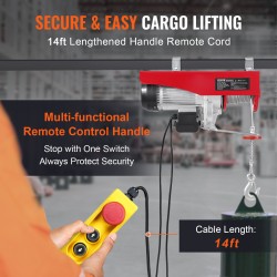 Sähkövinssi kaksivaijerikäyttö 1200 kg 230V teräsvaijeri johdollinen 426,7 cm kaukosäädin