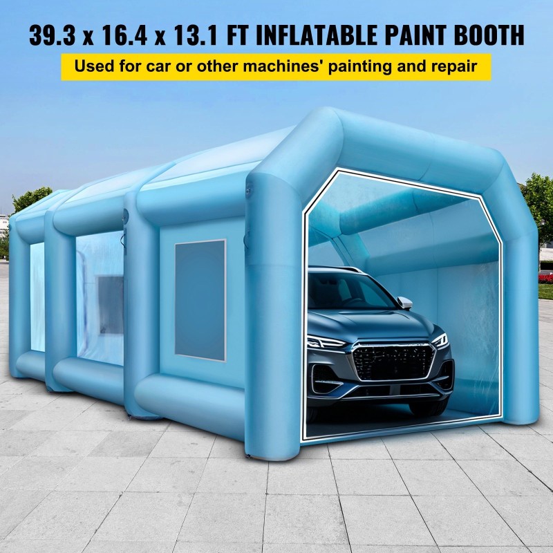 Täytettävä maalausteltta 210D oxford-kangas ja PVC 12x5x4 m kaksi puhallinta