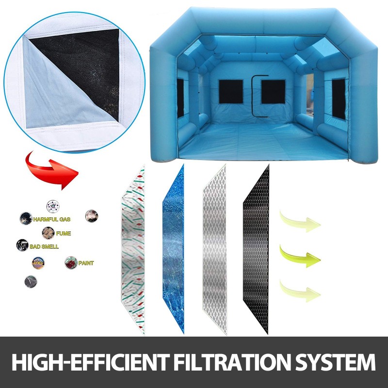 Puhallettava maalausteltta 210D oxford kangas 6x3x2,5m 2 puhallinta