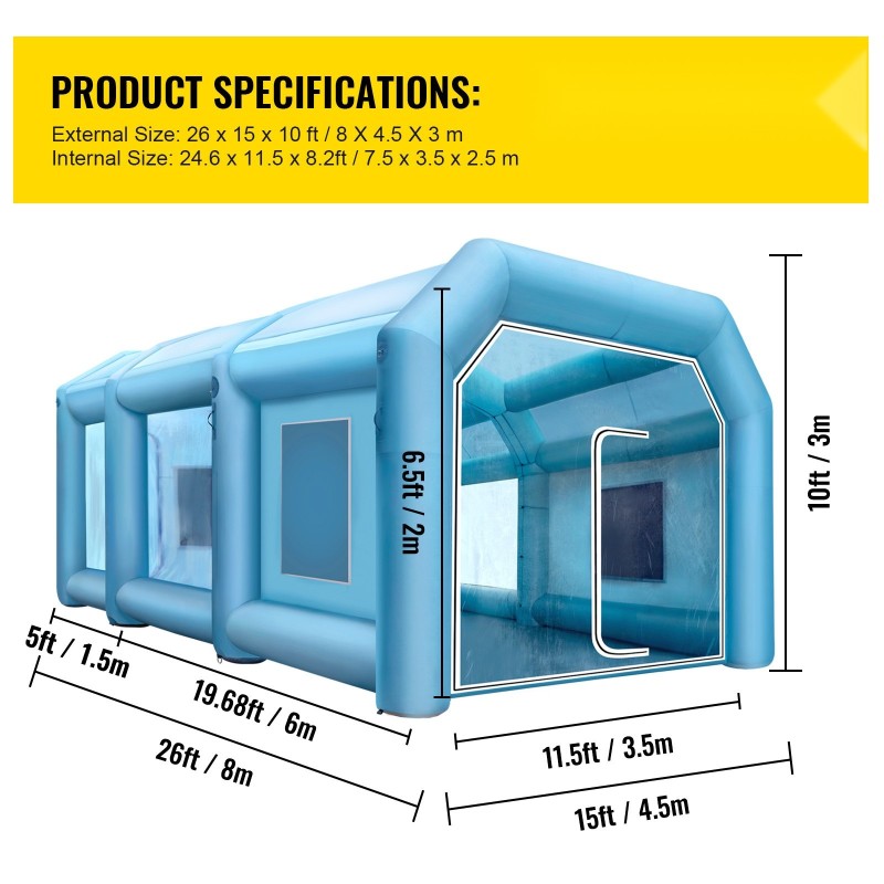 Täytettävä maalausteltta Oxford-kangas ja PVC autoille kaksi puhallinta
