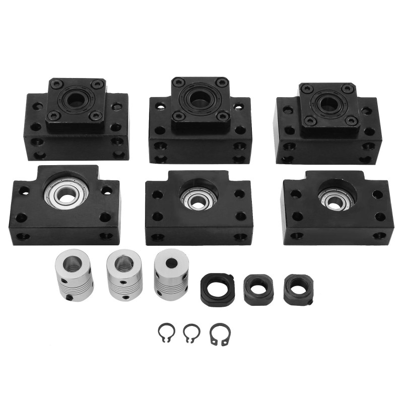 Lineaarikiskopaketti SBR20 teräs 6kpl 300 600 1000 mm ja 3 RM1605 kuularuuvia