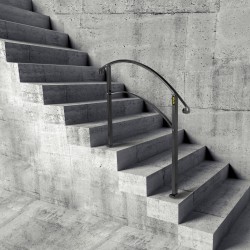 Ulkoporraskaide yhdelle tai kolmelle askelmalle mustasta taotusta raudasta säädettävä