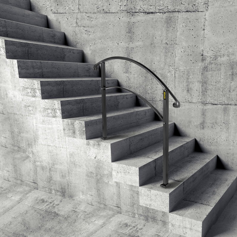 Ulkoporraskaide yhdelle tai kolmelle askelmalle mustasta taotusta raudasta säädettävä