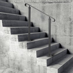 Portaiden kaide hiiliterästä 1–3 portaille säädettävä musta asennussarja mukana