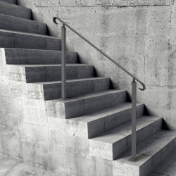 Taotettu rautakaide kolmen askeleen ulkoportaisiin musta säädettävä asennussarja mukana