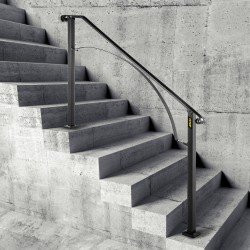 Taottu rautakaide ulkoportaisiin musta sopii 4–5 portaalle säädettävä