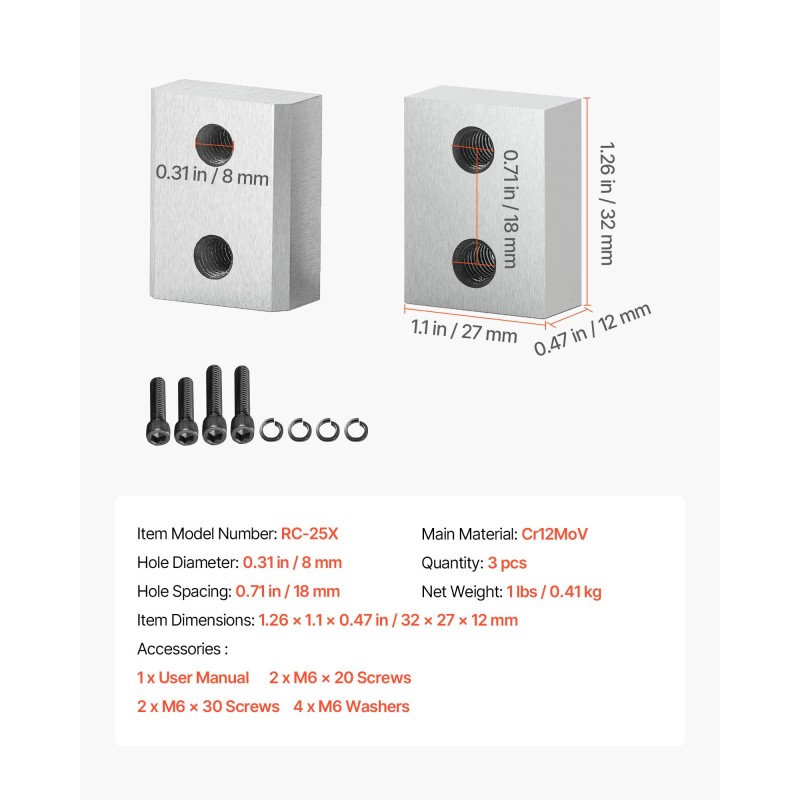 Varausterät Cr12MoV teräs 25 mm 6 kpl kaksipuoliset sähköiseen harjateräleikkuriin