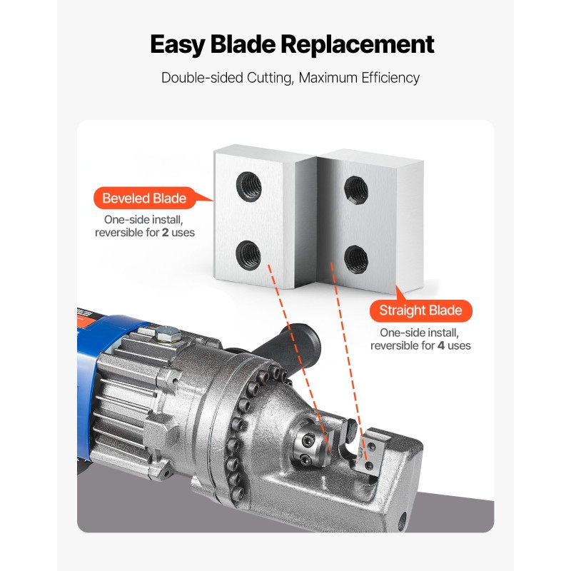 Vaihtoleukaterät 3 paria 28 mm raudoitusleikkuriin Cr12MoV-korkeakovuusteräs kaksipuoliset asennussarja mukana