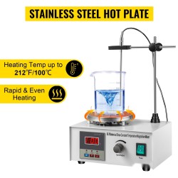 Magneettisekoittaja lämpölevyllä ruostumatonta terästä 1000 ml 2000 kierrosta minuutissa digitaalinen näyttö