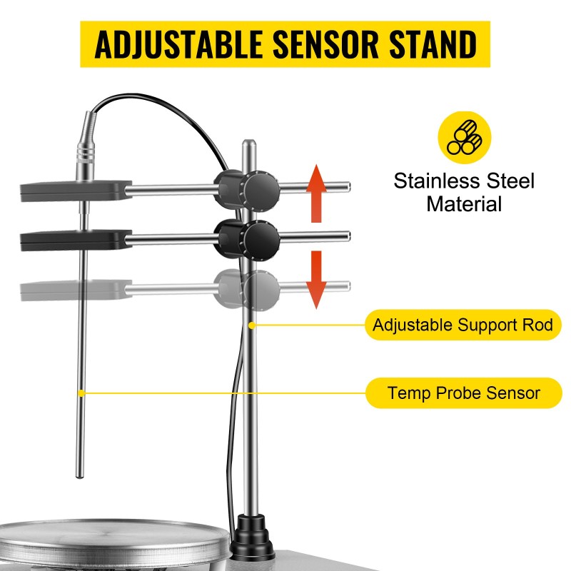 Magneettisekoittaja lämpölevyllä ruostumatonta terästä 1000 ml 2000 kierrosta minuutissa digitaalinen näyttö