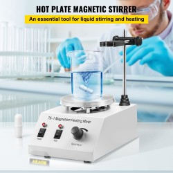 Magneettisekoittaja kuumalevyllä laboratorioon ruostumattomasta teräksestä 12 cm 1 L 0–1600 kierrosta minuutissa