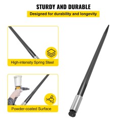 Heinäspeari jousiterästä 99 cm piikki kantavuus 1633 kg musta traktoreihin