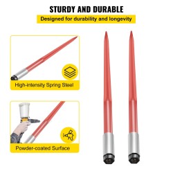 Paalipiikkipari jousiterästä 110 cm 1360 kg kantavuus punainen