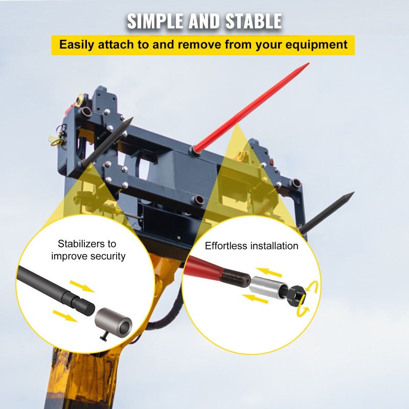 Pyöröpaalipiikki jousiteräs 125 cm neliövarsi 1360 kg kantavuus 2 tukipiikkiä
