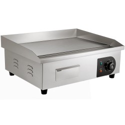 Sähköinen tasogrilli 3000 W 540x300 mm rautalevy ruostumaton teräsrunko pöytämalli ammattikeittiöihin