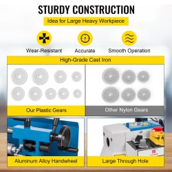 Pieni pöytäsorvi valurautarunko 550 wattia 50–2500 kierrosta minuutissa 180×350 mm