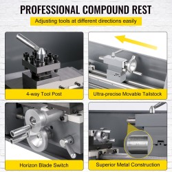 Metallisorvi 750 wattia harjaton moottori 50–3000 kierrosta minuutissa kärkiväli 600 mm