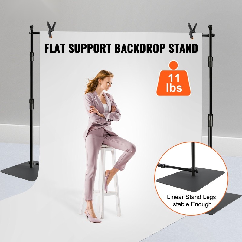 Taustatelinpakkaus hiiliteräspohjalla 10x10 jalkaa säädettävä korkeus 6 puristinta kantolaukku