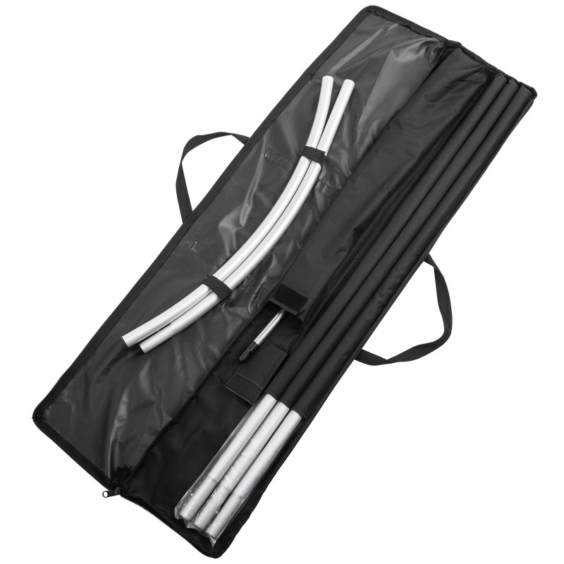 Mainoslipputangot anodisoitua alumiiniseosta 4,3 m 30 kpl maapiikeillä kantopusseilla