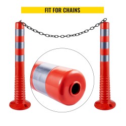 Liikenteen ohjaustolpat PU-materiaalia 6 kpl 75 cm oranssit heijastinauhoilla