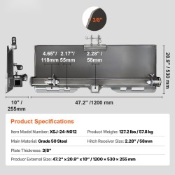 3-pisteen kiinnityslevy 50-luokan terästä 45 tuuman sisäleveyteen kuormaajiin ja traktoreihin