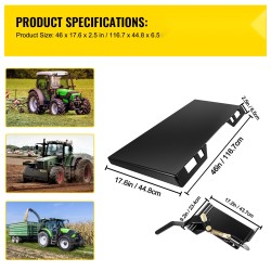 Pikakiinnityslevy etukuormaajiin 50-luokan rakenneteräs 3/8 tuumaa 45 tuuman sisäleveys