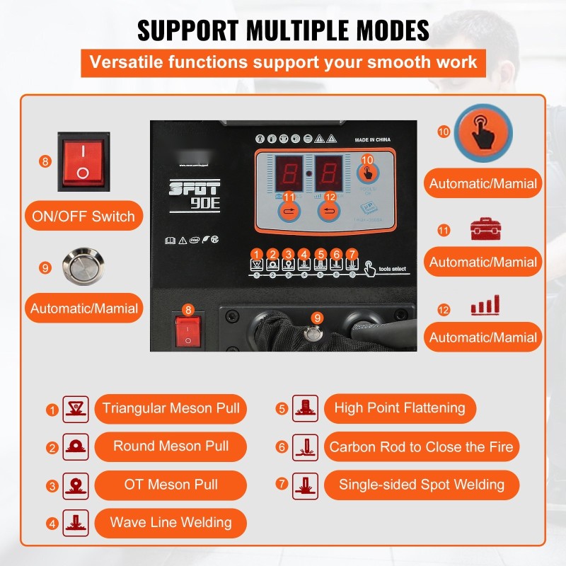 Pistehitsauslaite 220V 3kW vetovasara ja lisävarustesetti autojen lommojen oikaisuun