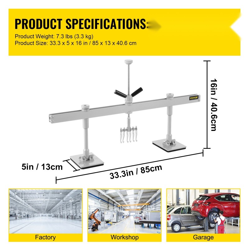 Lommonvetovipu alumiiniseos 85 cm 6 koukkua auton korin oikaisuun