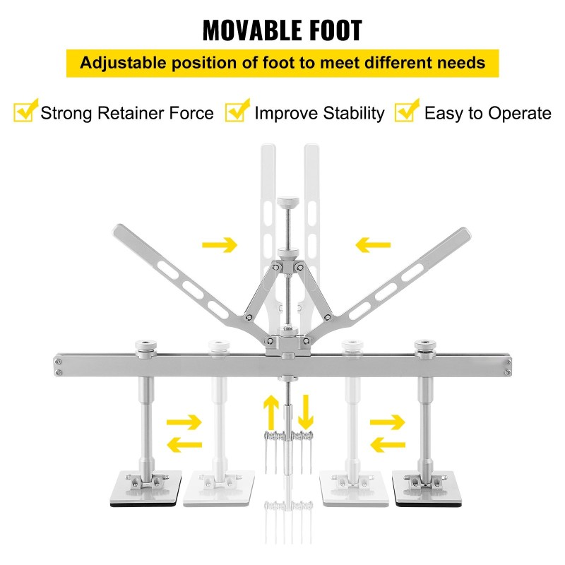 Peltivahinkojen oikaisuvipu alumiiniseos 75 cm säädettävä kääntötuki 6 koukkua