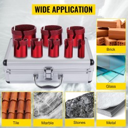 Timanttikruunuporasarja 8 osaa timanttipinnoite M14 20–68 mm kuiva ja märkäporaus