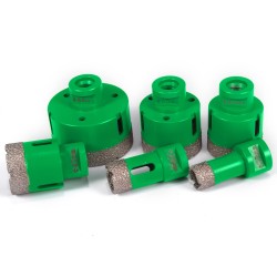 Timanttiporasarja M14-kierteellä 6 poranterää 20–68 millimetriä koville materiaaleille 2 sahanterää