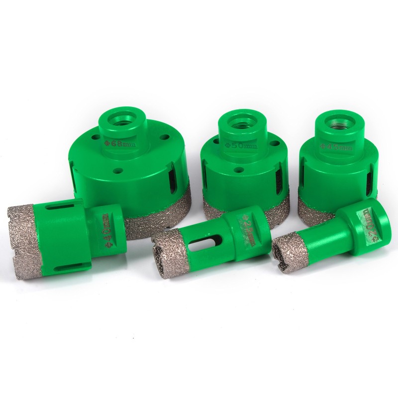 Timanttiporasarja M14-kierteellä 6 poranterää 20–68 millimetriä koville materiaaleille 2 sahanterää