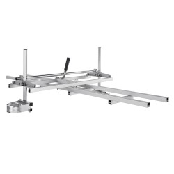 Moottorisahajyrsin ja kisko ohjain galvanoitua terästä ja alumiinia 2 74 m laippa 14 36 tuumaa