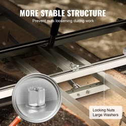 Moottorisahajyrsin ja kisko-ohjain galvanoitua terästä ja alumiinia 2,74 m laippa 14–36 tuumaa