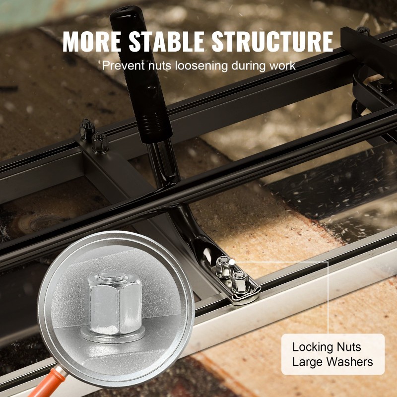 Moottorisahan sahatuki kannettava galvanoitu teräs 355–1219 mm laipalle säädettävä leikkuupaksuus 5–300 mm