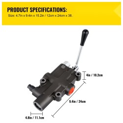 Hydraulinen suuntaventtiili 1-karainen valurautarunko 21 gpm 4300 PSI traktoreihin ja kuormaajiin