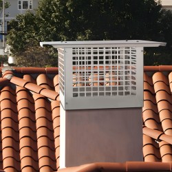 Savupiipun hattu sadesuojattu ulkokäyttöön 304-ruostumaton teräs 582x582x245 mm