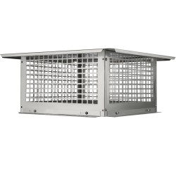 Savupiipun hattu sadesuojattu ulkokäyttöön 304-ruostumaton teräs 582x582x245 mm