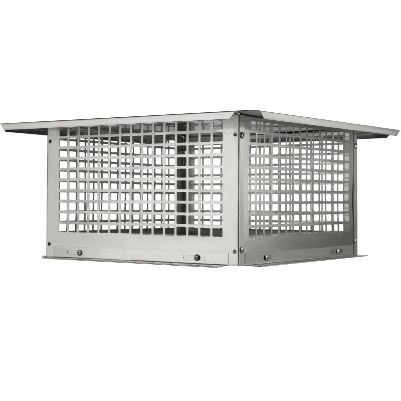 Savupiipun hattu sadesuojattu ulkokäyttöön 304-ruostumaton teräs 582x582x245 mm