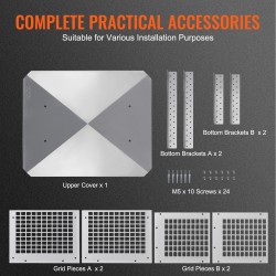 Savupiipun hattu 304-ruostumattomasta teräksestä 472 x 381 x 250 mm ulkokäyttöön