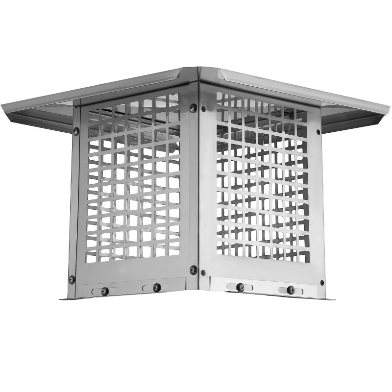 Savupiipun hattu 304 ruostumaton teräs 381x381x250 mm ulkokäyttöön