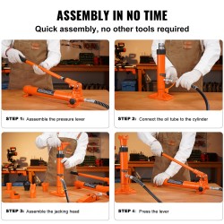Hydraulinen korjaussarja 4 tonnia rungon oikaisuun 1,2 metrin öljyletku säilytyslaukku