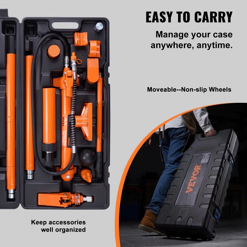 Hydraulinen 10 tonnin korjaussarja ajoneuvojen rungon oikaisuun 1,4 m öljyletkulla